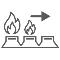 Sequential ignition across smaller burners means no "whoosh" on startup