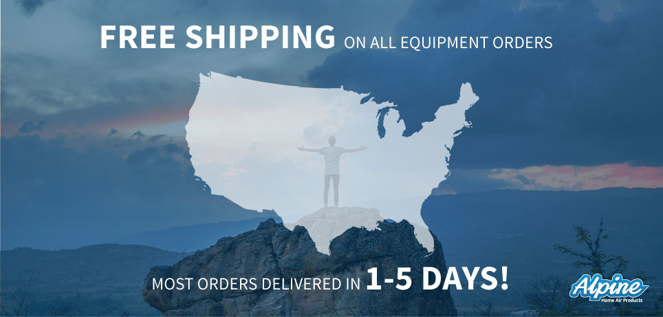 Free shipping on all equipment orders. Most orders delivered in 1 to 5 days!
